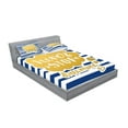 thumbnail image 2 of Ambesonne Saying Fitted Sheet & Pillow Sham Set, Maritime Vintage Navy, Queen, Yellow Blue, 2 of 2
