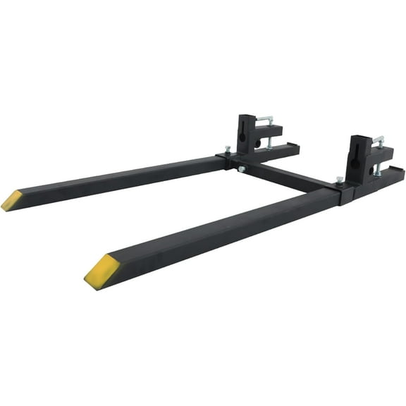 LABLT 60 2000lbs Clamp on Pallet Forks, Adjustable Stabilizer Bar for Loader Bucket Skid Steer Tractor, Skid Steer, Loader Bucket