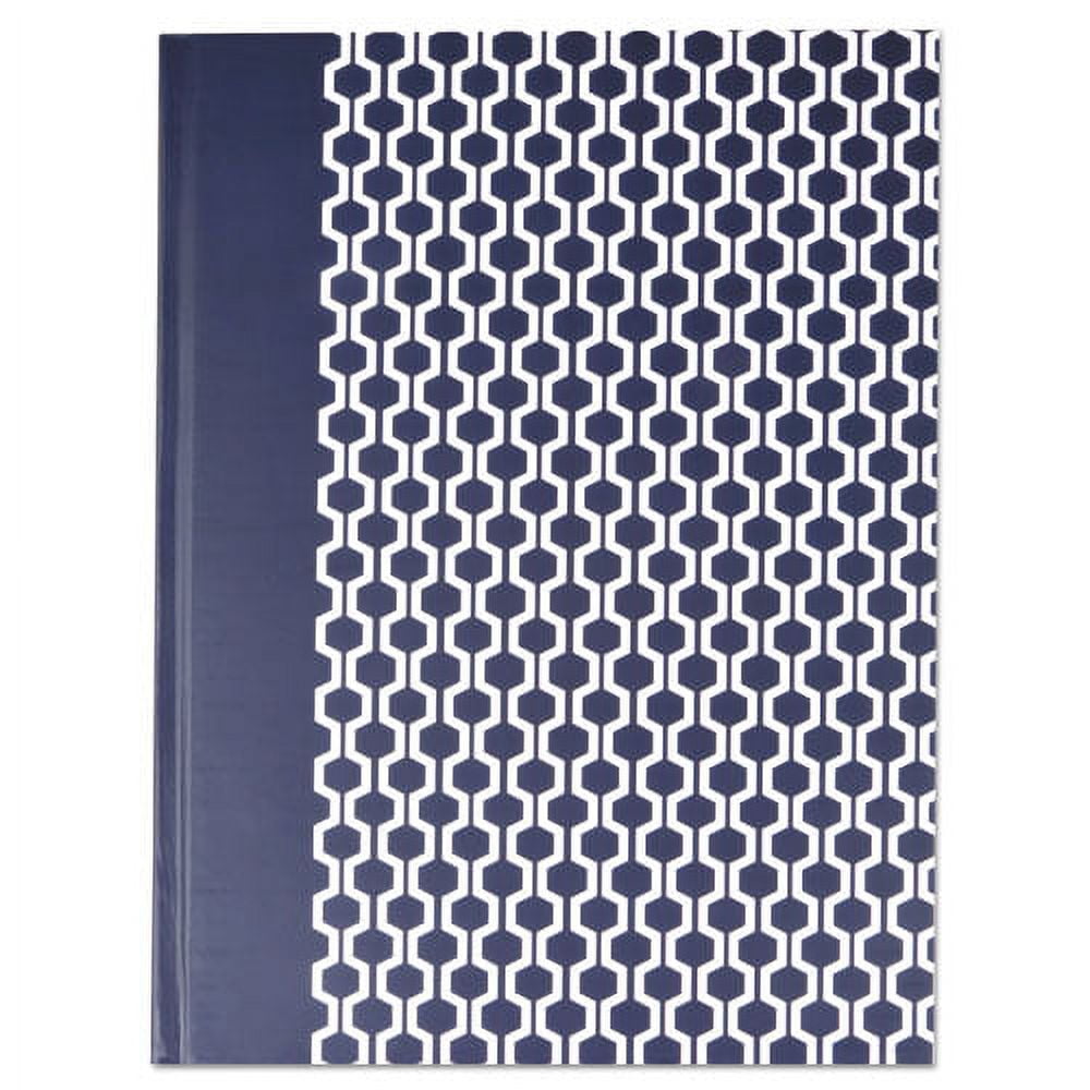 Casebound Hardcover Notebook, 1 Subject, Wide/legal Rule, Dark Blue/white Cover, 10.25 X 7.63, 150 Sheets | Bundle of 5 Each