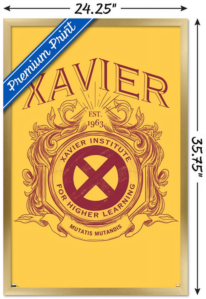 Marvel Comics - The X-Men - XaVier Institute Crest Wall Poster, 22.375" x 34", Framed
