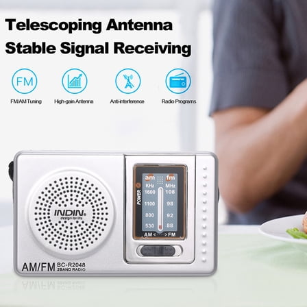 Radio set,Portable Pocket Radio Am Radio Radio 2 Radio Receiver Portable Bc-r2048 Am Antenna Pocket Radio Built-in Silver Set Eryue Bc-r2048 Radio Set Eryue