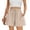 Khaki, variant on Women Linen Shorts Summer Wide Leg Bermuda Shorts Boho Beach Flowy Short with Pockets Drawstring Lounge Short Navy XXL