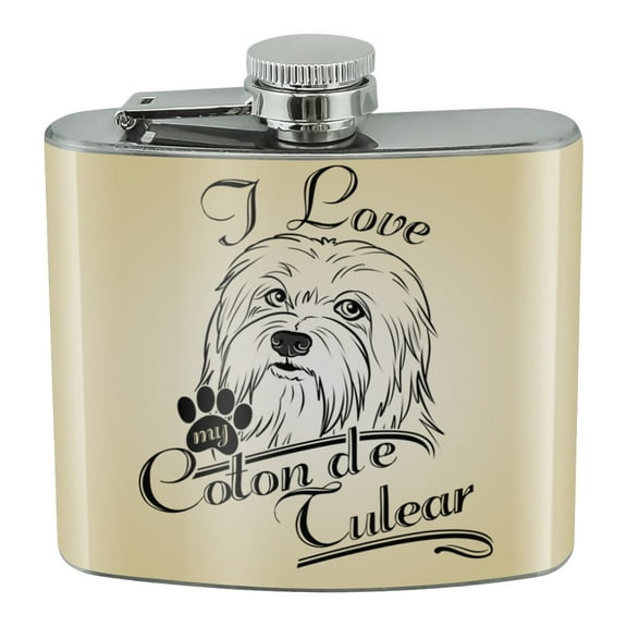 I Love My Coton de Tulear Stainless Steel 5oz Hip Drink Kidney Flask