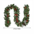 thumbnail image 4 of Artificial Christmas Garland Christmas Flocking Snowflake Rattan 270CM/106IN with Pinecone and Red Berries Mixed Artificial Encryption Falling Snow Rattan, 4 of 8