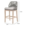 thumbnail image 5 of Wooden Barstool with Intricate Rope Weave Design, Gray and Brown- Saltoro Sherpi, 5 of 5
