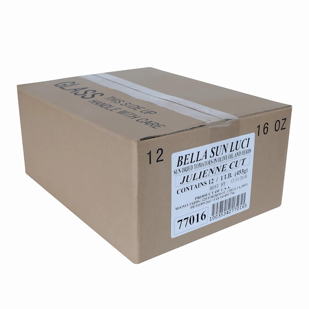Bella Sun Luci | Julienne Cut Sun Dried Tomatoes with Herbs & Premium Olive Oil | 1 Pound | Case of 12