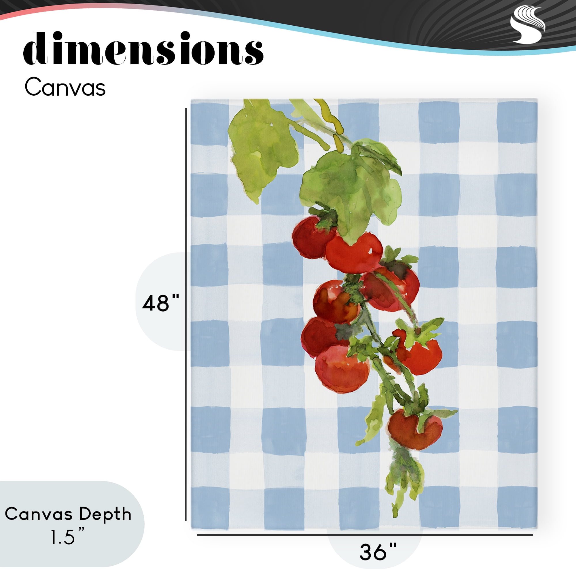Stupell Industries Vine Ripe Tomatoes on Plaid Canvas Wall Art, design by Lanie Loreth
