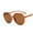 Coffee, variant on FYEGRE Stylish Round Frame Sunglasses with Solid Color and Modern Color Blocking Design for Everyday Outdoor Black