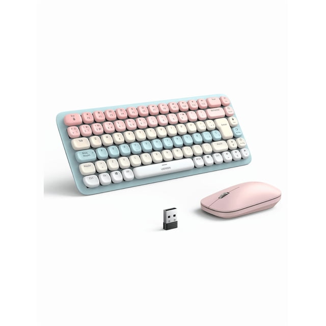 Paquete Teclado Y Mouse Inalámbrico Ugreen 25178 Español Bluetooth 2.4GHz Rosa