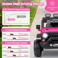 thumbnail image 4 of Patiojoy 12V Kids Ride on Truck Electric Toy Car with Remote Control Wireless Connection USB Port Battery Display Treaded Wheels Soft Start 3 Speed & Spring Suspension Pink, 4 of 10