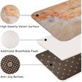 thumbnail image 5 of 2 Pieces Kitchen Rugs, Abstract Anti Fatigue Non Slip Foam Cushioned Brown and Grey Art Painting Comfort Indoor Floor Mat Runner Rug Set for Laundry Office Sink Bathroom (17"x48"+17"x24"), 5 of 6