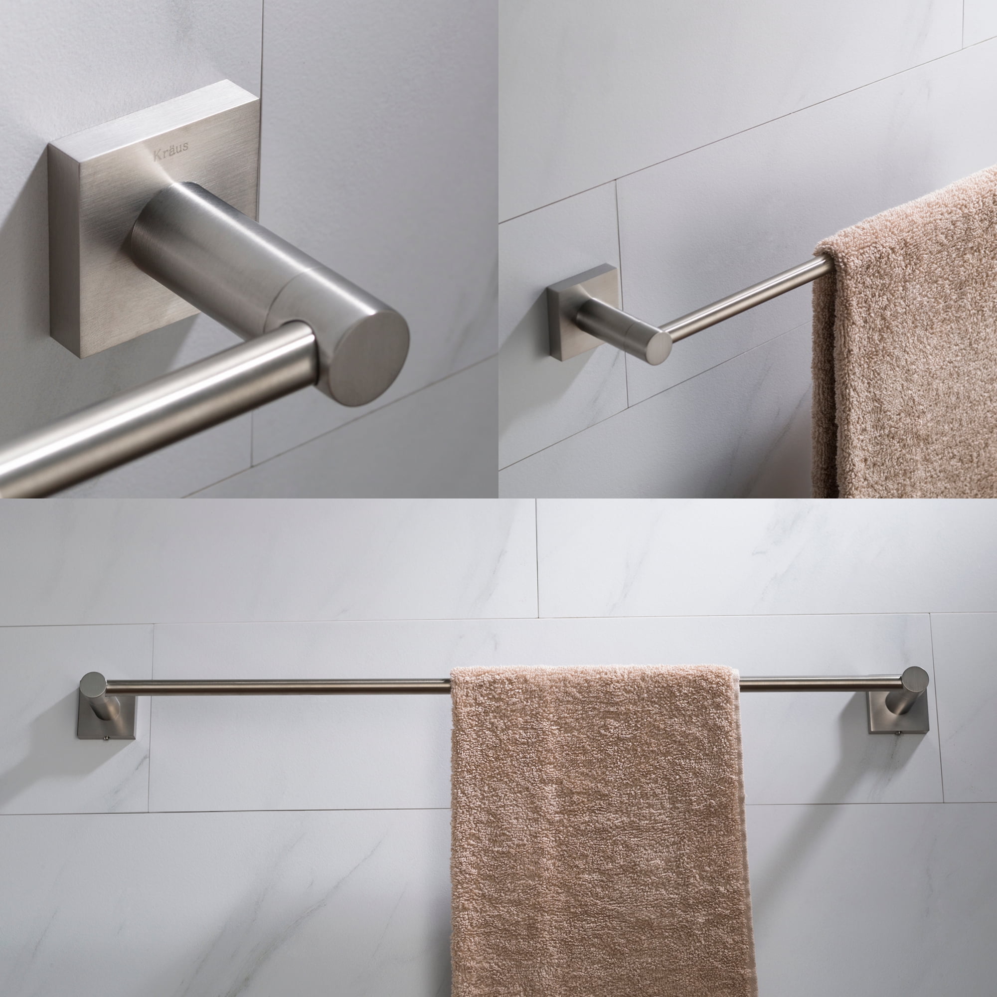 KRAUS Ventus 24-inch Bathroom Towel Bar, Brushed Nickel Finish