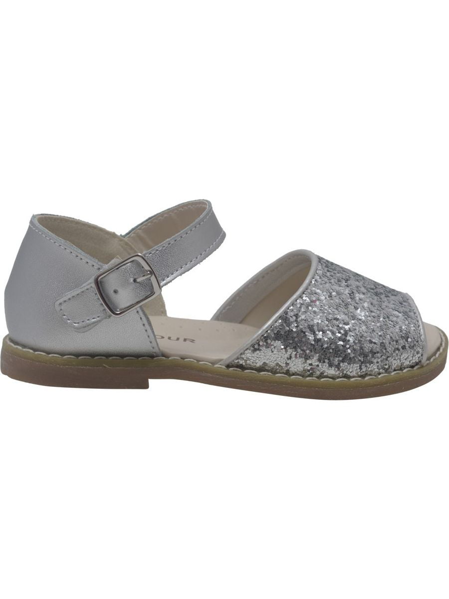 girls silver glitter sandals