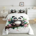 thumbnail image 2 of Castle Fairy Kawaii Panda 2pcs Bedding Comforter Set,Floral Rose Twin Comforter Sets,Flower Animal Breathable Bedding Set,Ultra Soft Cartoon Home Decor,Reversible, 2 of 8
