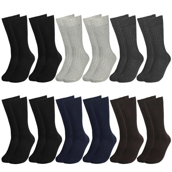 Falari 12-Pack Solid Men Cotton Dress Socks Size 10-13