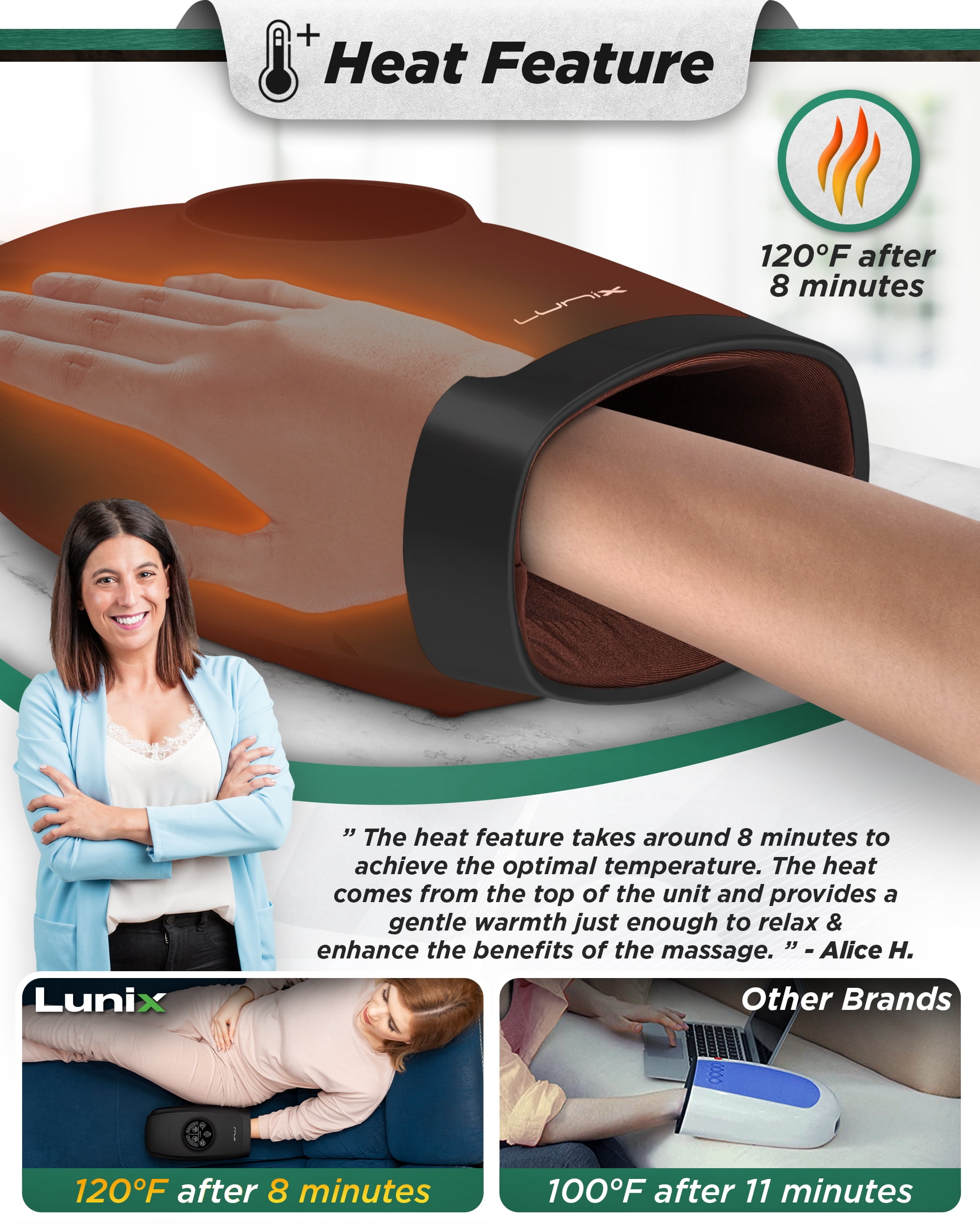Lunix LX3 Electric Hand Massager with Heat and Compression, Cordless, for Arthritis and Carpal Tunnel Relief, Black