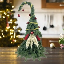 Small Christmas Tree for Tabletop, 16 Inch Artificial Mini Christmas Tree Decorations with Wooden Stand, Xmas Ornaments Indoor Home Holiday Decor (1 Pack, D)