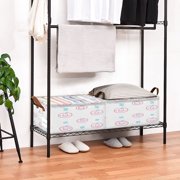 Cheerful Fruits Shelf Baskets Set of 2 Foldable Metal Frame Open Storage Bins 16.9x11.4x7.7in Large Capacity