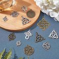 thumbnail image 6 of 1 Box 56Pcs 14 Styles Celtic Knot Charms Pagan Chinese Knot Flower of Life Connectors Chakra Tibetan Style Alloy Hollow Pendants for Crafts Supplies Antique Sliver Bronze, 6 of 9
