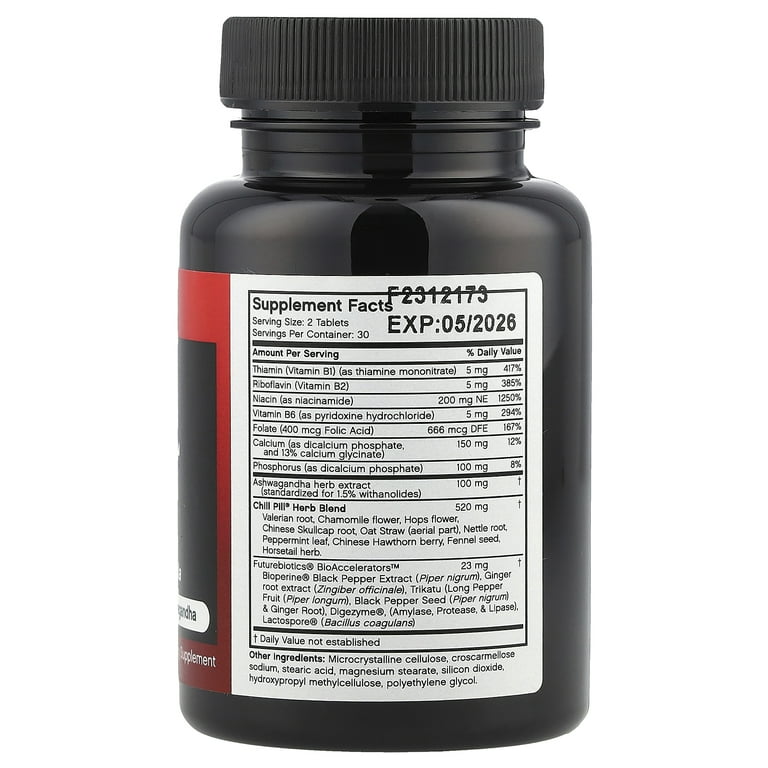 Futurebiotics Chill Pill Calmness Formula - 60 Vegetarian Tablets For Relaxation Support
