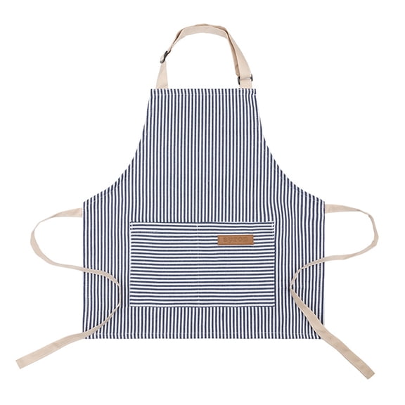 Children's neck hanging apron adjustable for dining, kitchen, men's painting, girls' household chores apron - blue and white stripes