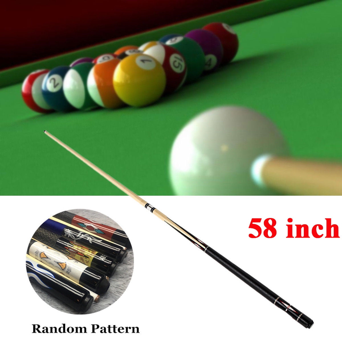 NEW 4 Pack Billiard House Pool Cue Sticks Bar Table Hardwood Wooden Accessories 