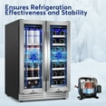 thumbnail image 5 of Tittla 24 Inch Wine and Beverage Refrigerators Cooler,18-Wine Bottles and 57 Cans,Dual Zone,Under Counter, 5 of 13