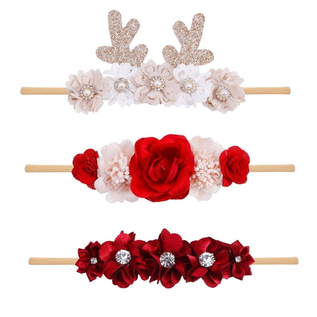 Diademas con forma de flor para niña, supersuaves y elásticas, de estilo cherrboll