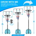 thumbnail image 3 of Portable Basketball Hoop,Outdoor Basketball Hoop Adjustable Height 5.6ft - 7ft,28 Inch Backboard with 2 Wheels for Kids Youth in Backyard Driveway,Blue, 3 of 8