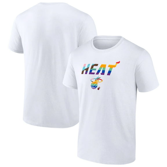 Men's White Miami Heat Pride T-Shirt