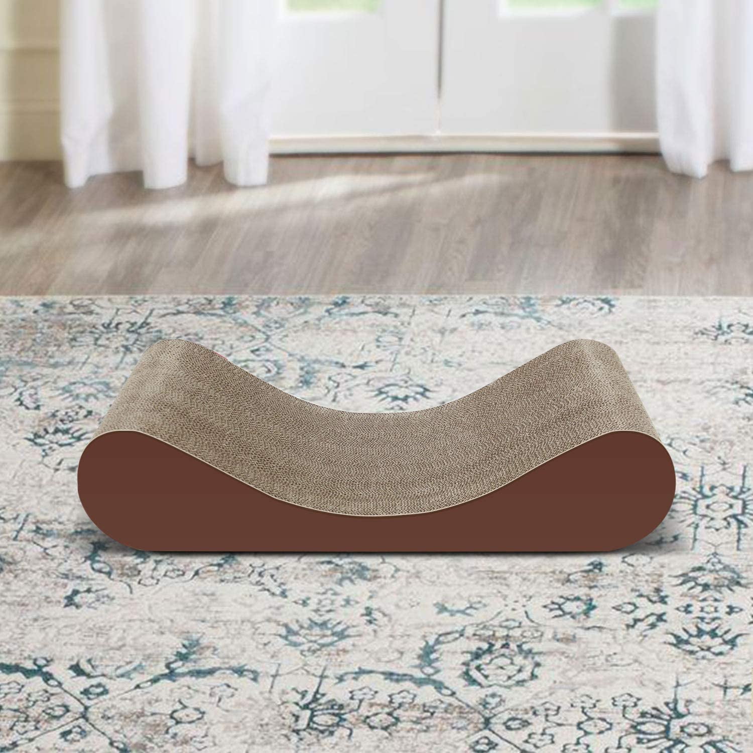 Pefilos 23" Cat Scratcher Cardboard Bed Bone Cat Scratching Pads Corrugated Cat Scratch Toy, Brown Pefilos 23" Cat Scratcher Cardboard Bed Bone Cat Scratching Pads Corrugated Cat Scratch Toy, Brown
