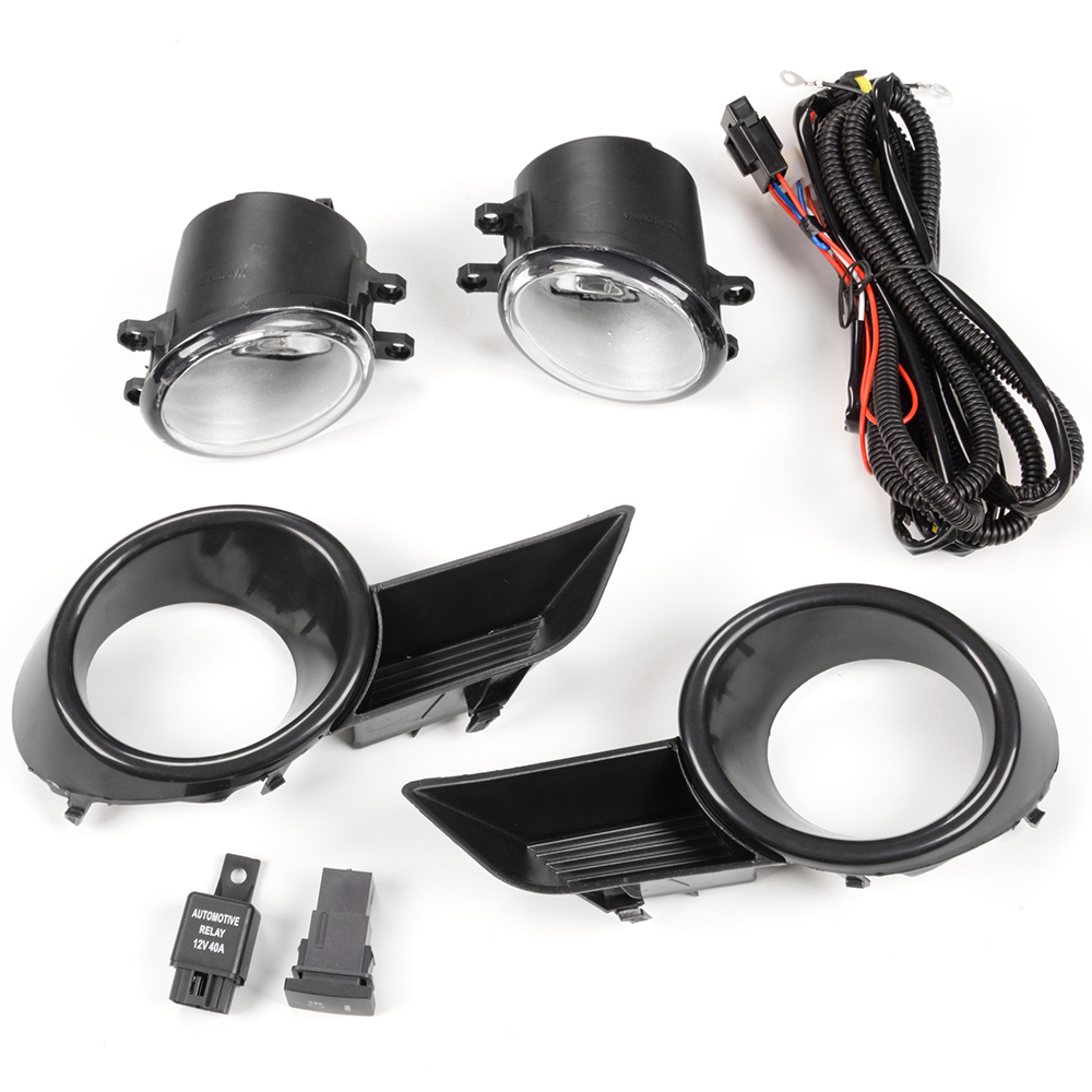 PIT66 Fog Lights Lamps Assembly Fit for 2008-2010 Toyota Highlander Front Bumper Driving Driver & Passenger Side Left/Right