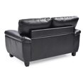 thumbnail image 3 of Passion Furniture PF-G903A-L Gallant 57 in. Flared Arm Faux Leather Straight Sofa in Black, 3 of 5