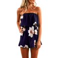 thumbnail image 3 of Shadoumai Women's Floral Print Strapless Sleeveless Tube Romper Summer Short Jumpsuit, 3 of 6