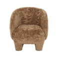 thumbnail image 3 of Pemberly Row Transitional Dark Taupe Vegan Shearling Accent Chair, 3 of 6