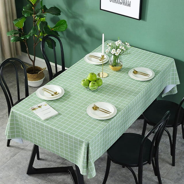 Tablecloth Plaid Tablecloth Coffee Table Cloth Peva Cover Cloth Table Mat Nordic Tablecloth Waterproof, Anti-scalding And Oil-proof Disposable Plastic