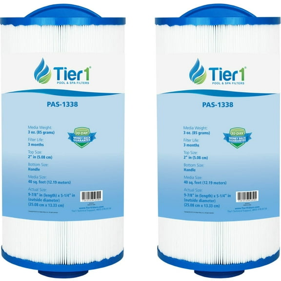 Tier1 Pool & Spa Filter Cartridge 2-pk | Replacement for Jacuzzi 6540-723, Pleatco PJW40SC-F2M, Filbur FC-2811, Unicel 5CH-402 and More | 40 sq ft Pleated Fabric Filter Media