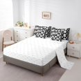 thumbnail image 4 of Castle Fairy Abstract Split Circle 7-Piece Twin Bedding,Retro Curved Bedding Comforter Set,Black White,Reversible, 4 of 7