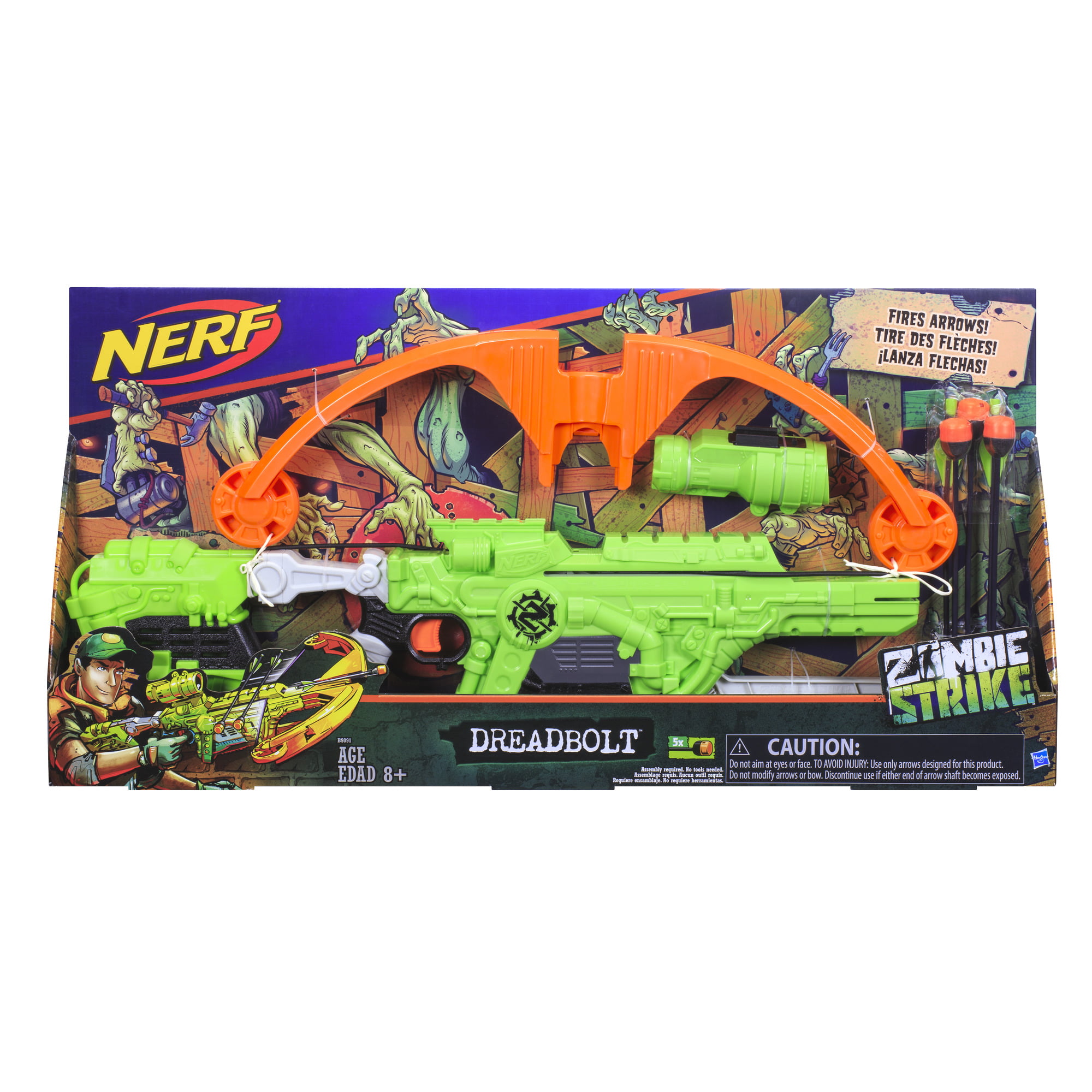 Tryk ned Blæse slutningen Nerf Zombie Strike Dreadbolt Blaster with 5 Nerf Zombie Strike Darts -  Walmart.com