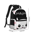 thumbnail image 2 of Goofa Cat Meow Pattern Comfortable Student Backpack - Ergonomic Design, Durable, Water-Resistant, Multi-Compartment,Travel, and Outdoor Activities, 2 of 5