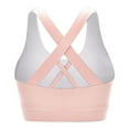 thumbnail image 6 of IROINNID Reduced Cross-Back Bra for Women Sports Bras Yoga Solid Sleeveless Cold Shoulder Casual Blouse Tops Intimates,Pink, 6 of 7