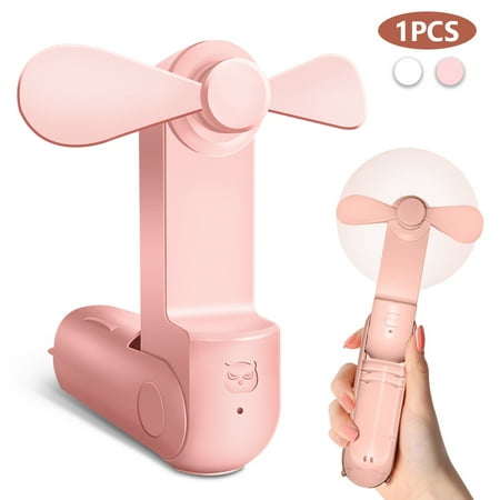

Mini Handheld Fan 1200mAh Battery Operated Fan 2 Speed Adjustable USB Rechargeable Small Portable Personal Fan Foldable Stroller Desk Table Fan for Kids Girls Woman Home Office Outdoor Travel Pink