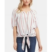 Karen Kane Women's Stripe Tie Front Stripe Top White Size X-Large