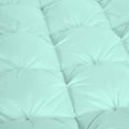 thumbnail image 5 of D.N.G. BEDDINGS Luxurious 1 Piece Pom Pom Pinch Pleated Comforter, 800 Thread Count, 100% Egyptian Cotton, White Vintage Pom-Pom Fringe (King/California King Size Solid Aqua Blue Color), 5 of 5