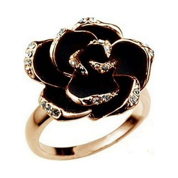 Las mujeres anillo de dedo Rosa Joyería Apertura Señoras Anillos de flores
