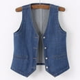 thumbnail image 4 of Denim Vests for Women 2026 Solid Color Versatile Casual V Neck Denim Tank Top and Camisole Jacket, 4 of 4