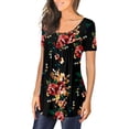 thumbnail image 5 of KISSMODA Womens Summer Blouse Short Sleeves Crew-Neck Print Pullover Dressy Tops Flowy T Shirts, 5 of 6