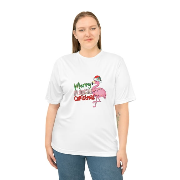 Merry Flockin Christmas Miami Style Unisex Zone Performance T-shirt