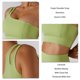 thumbnail image 5 of Sujetador deportivo acanalado con un solo hombro para mujer, parte de atrás bonita, elástico, a prueba de golpes, para correr, Fitness, chaleco verde hierba S, 5 of 6