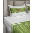 thumbnail image 2 of Ambesonne Football Fitted & Top Sheet Set with Shams, Sports Themed Ball Quanc, Pale Caramel Lime Green, 2 of 4